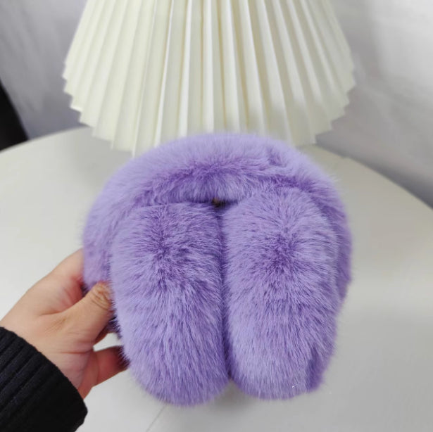 Myslunda Fluffiga hopfällbara öronmuffar i fuskpäls