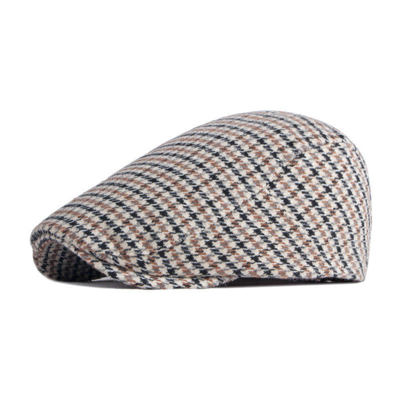 Hundtandsmönstrad sixpence i beige