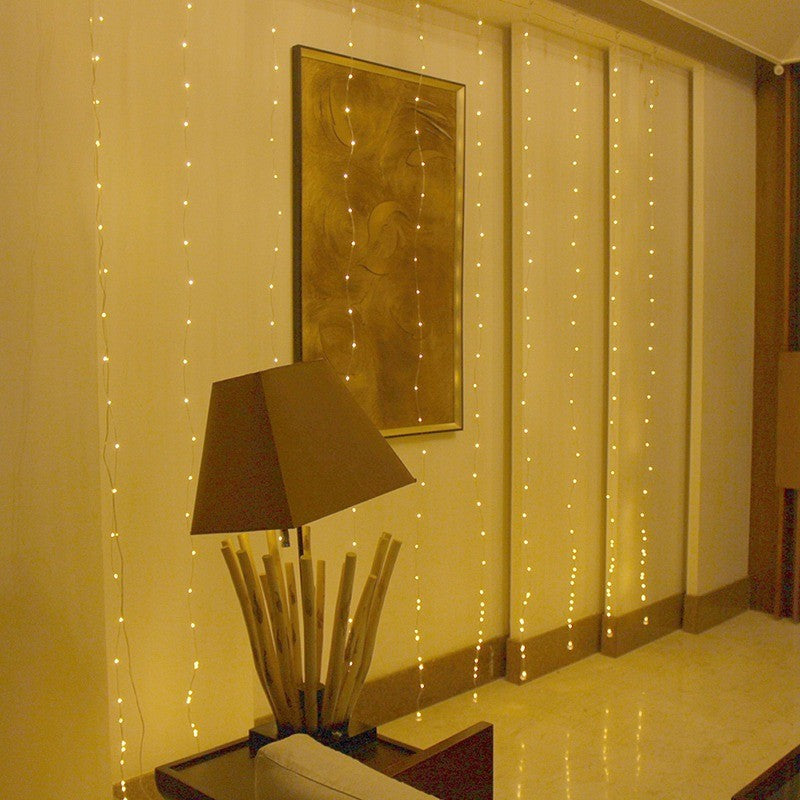 LED-ljusgardin 3 × 3 m med 304 lampor