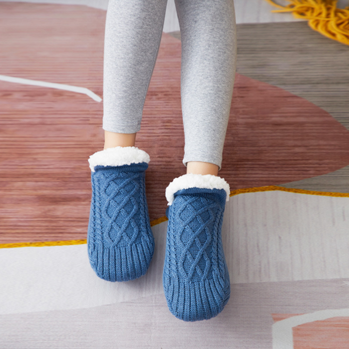 Myslunda™ Stickade sockor med mjukt foder och halkskydd