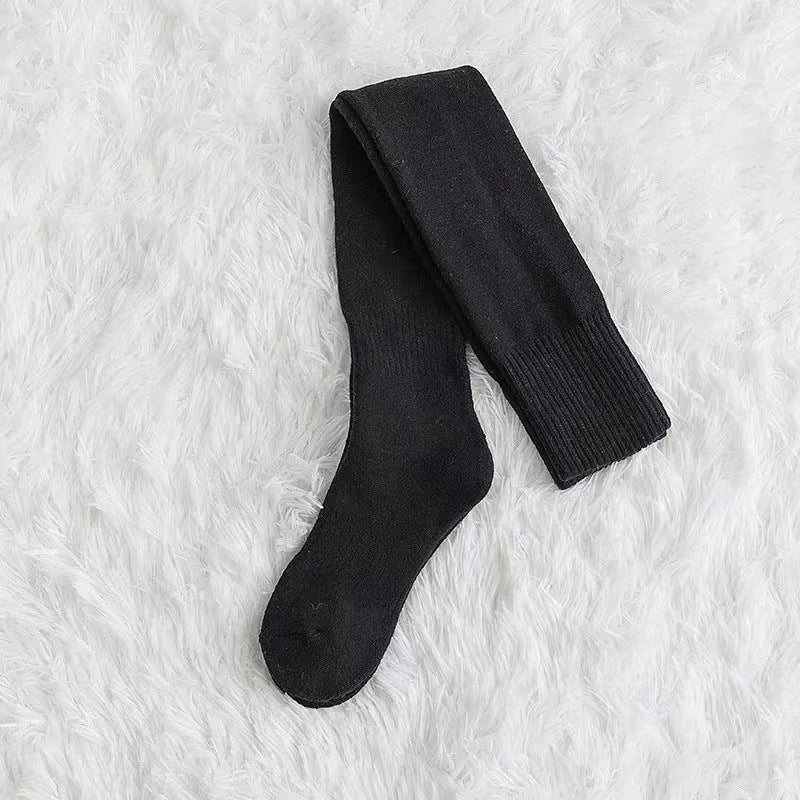 Kabelstickade overknee-strumpor med stretch
