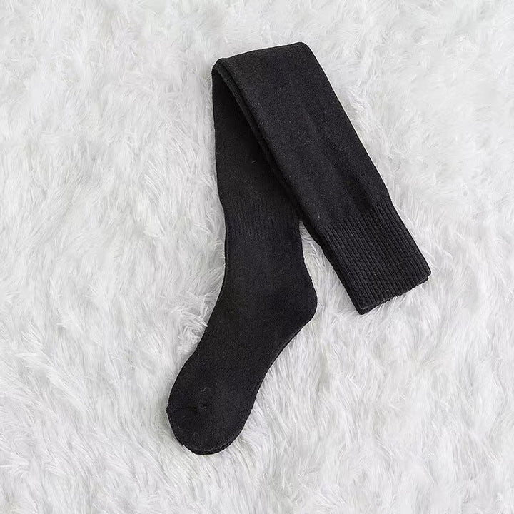 Kabelstickade overknee-strumpor med stretch