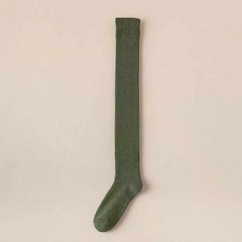 Kabelstickade overknee-strumpor med stretch