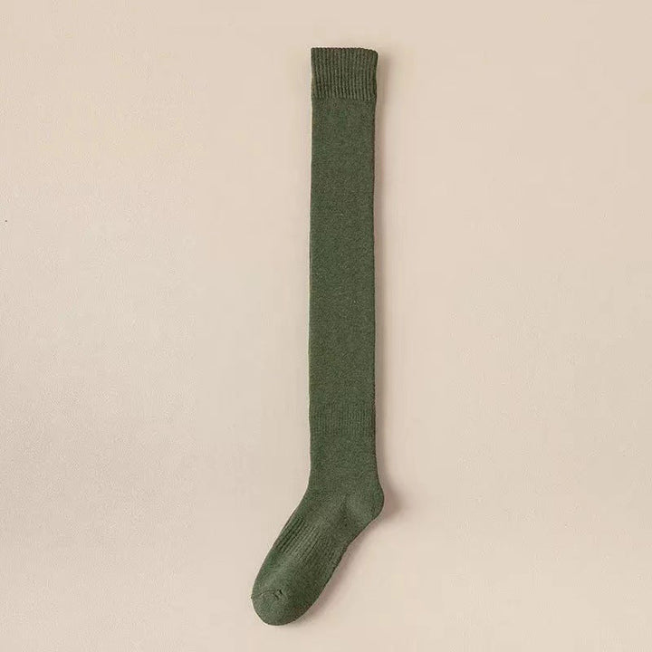 Kabelstickade overknee-strumpor med stretch