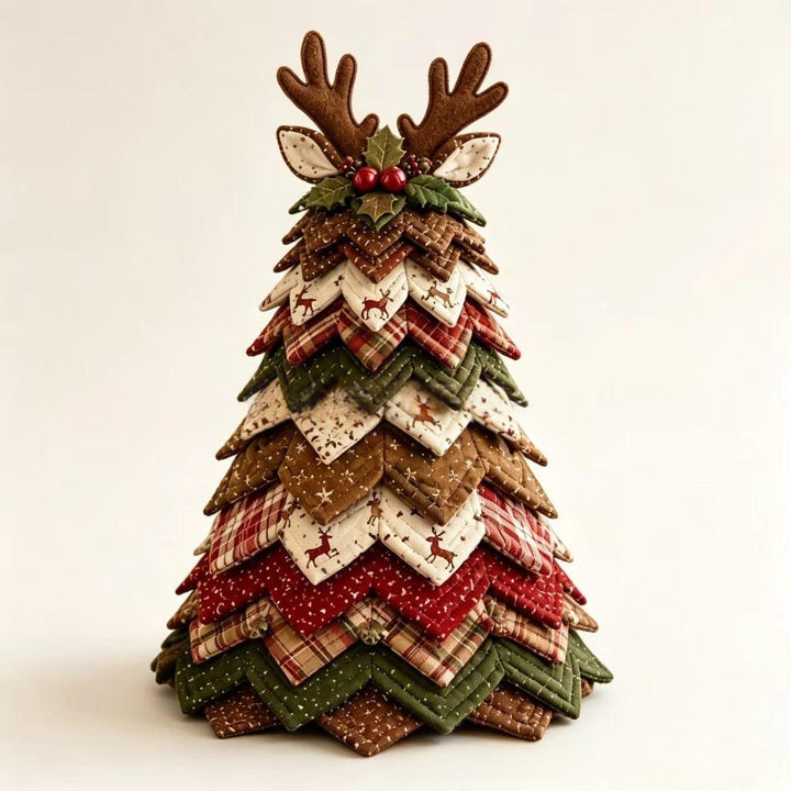 Julgran av vikt tyg med stjärna i toppen