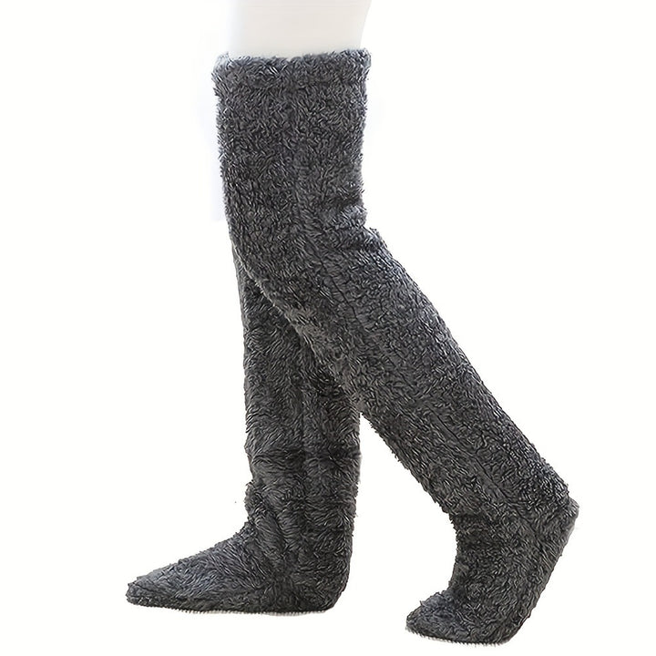 Lurviga overknee-sockor i ljuslila