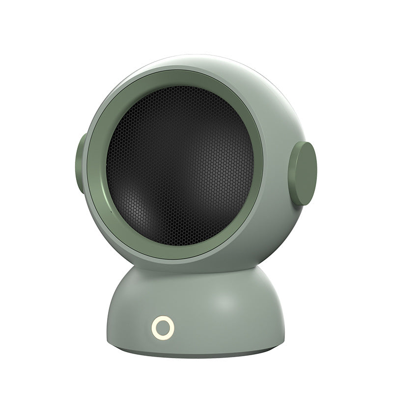 Rund värmefläkt i astronauthjälmsdesign