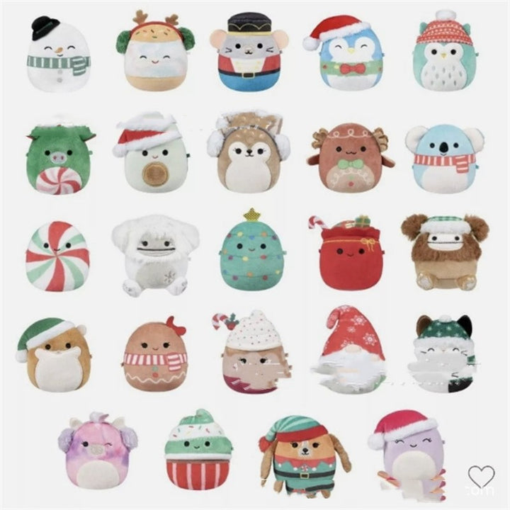 Adventskalender med små mjuka julfigurer