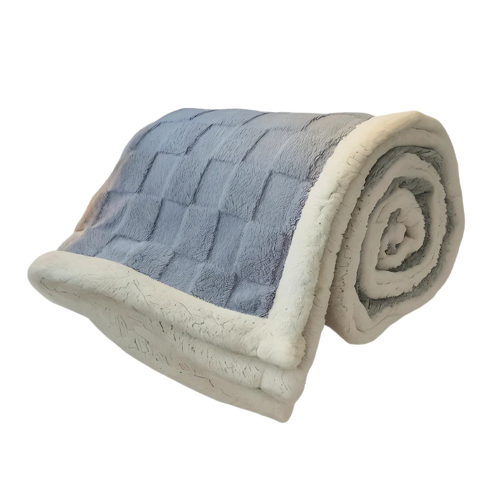 Myslunda™ Dubbelsidig filt i fleece och sherpa, extra varm soffpläd
