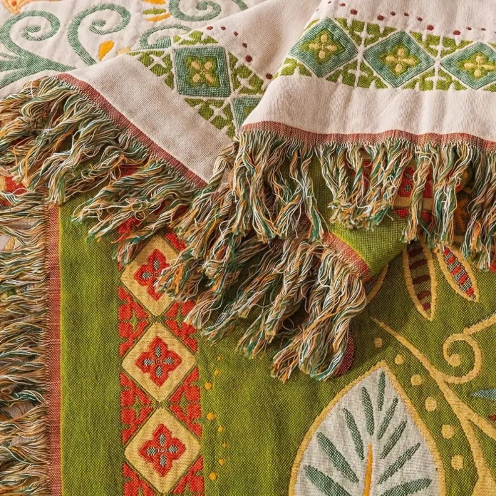 Bohemisk Vändbar Soffa och säng Pläd Livfull Höst Löv Design