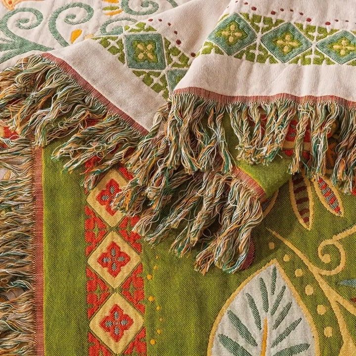 Bohemisk Vändbar Soffa och säng Pläd Livfull Höst Löv Design