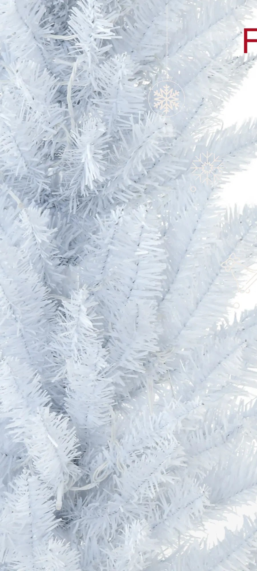 Vit smal julgran med ljus