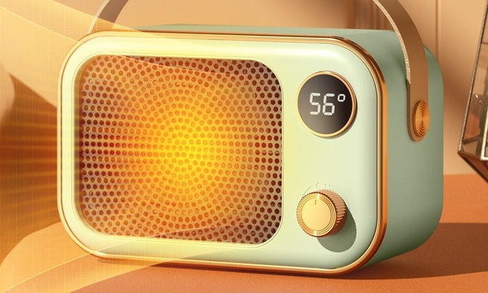 Myslunda Retro värmefläkt som en gammal radio, 1200 W med display