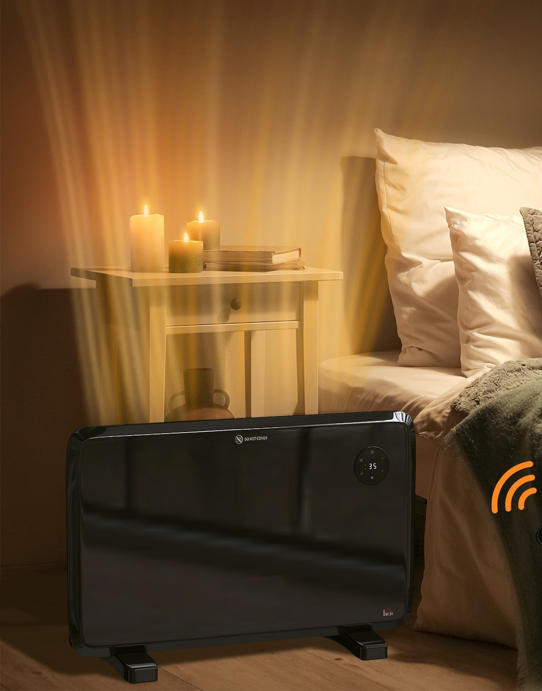 Svart smalt panelelement med LED-panel