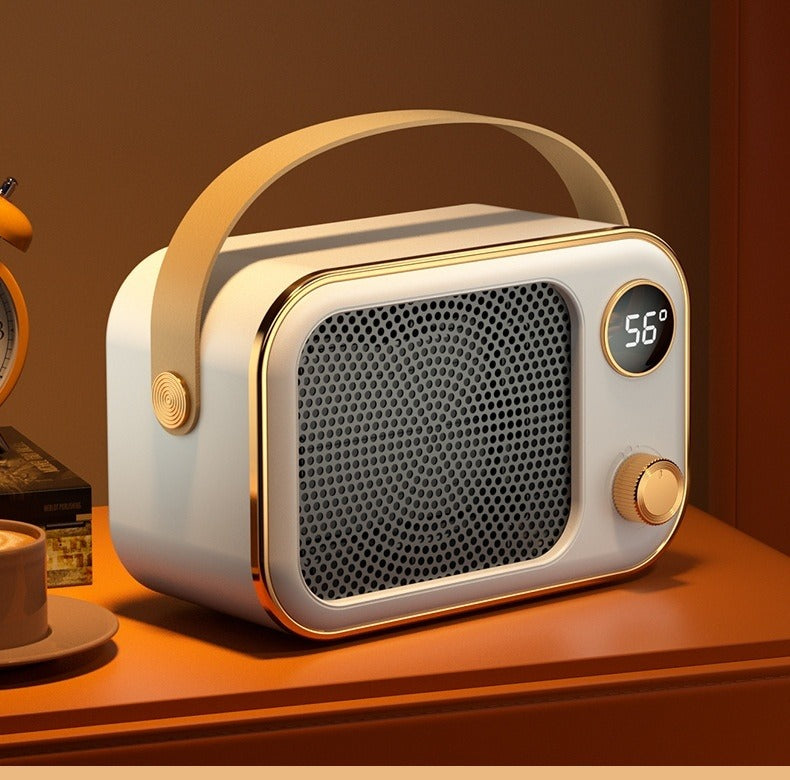 Retro värmefläkt i radiostil med display