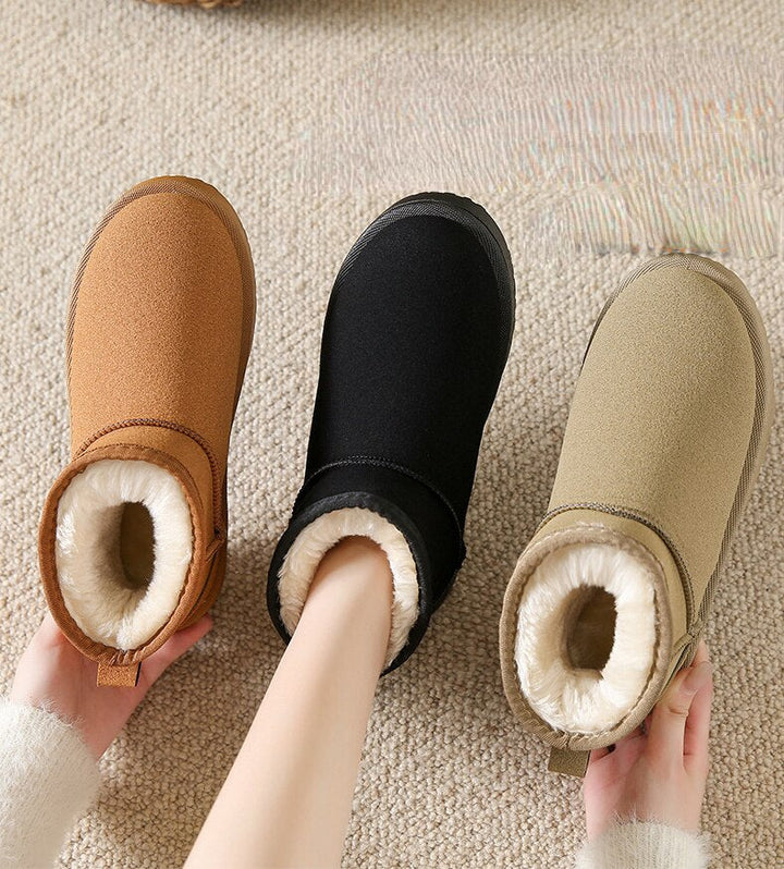 Myslunda™ Ankelboots i mocka med varmt fuskpälsfoder
