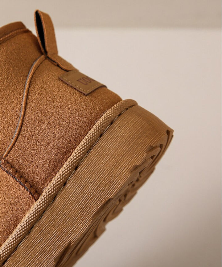 Myslunda™ Ankelboots i mocka med varmt fuskpälsfoder