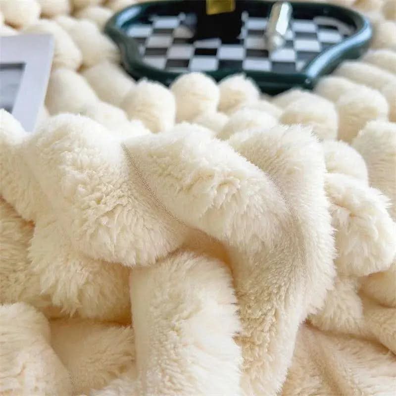 Mjuk Strukturerad Filt för Säng och Soffa Komfort