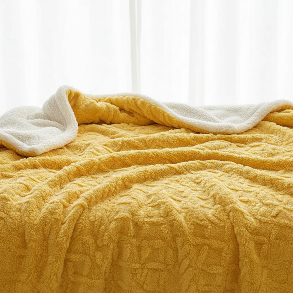 WarmHome Vinter Filt – Lyx Lammull Fleece Filt med Dubbelsidig Design