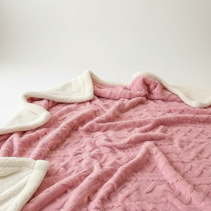 WarmHome Vinter Filt – Lyx Lammull Fleece Filt med Dubbelsidig Design