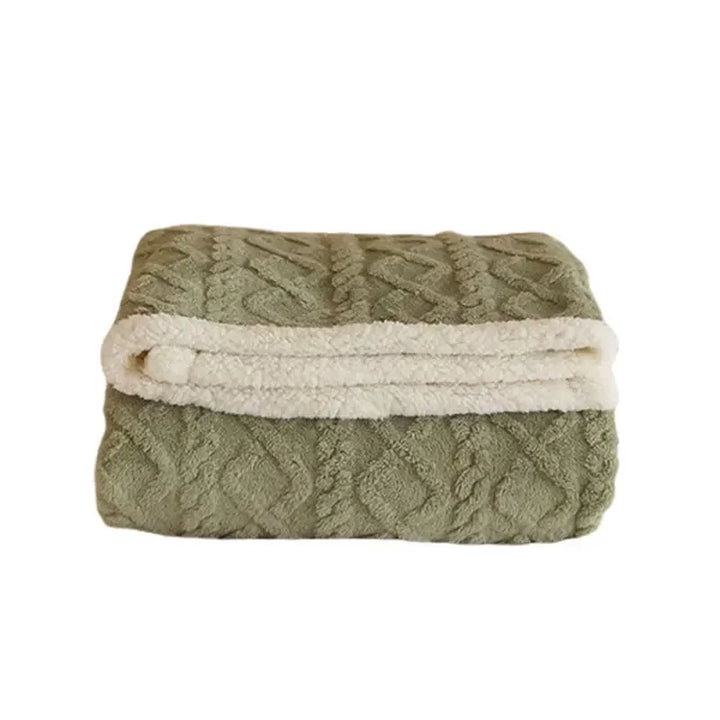 WarmHome Vinter Filt – Lyx Lammull Fleece Filt med Dubbelsidig Design
