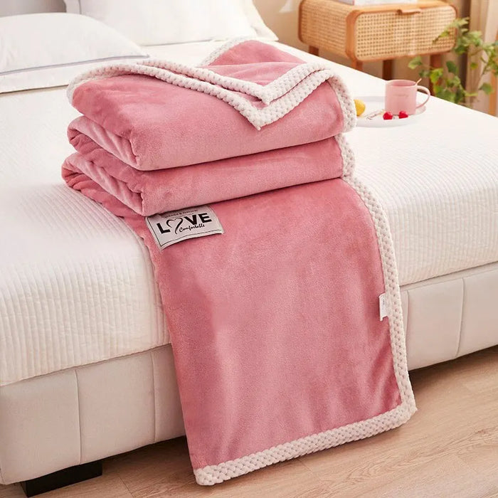 Myslunda™ Ultramjuk och lätt fleecepläd i flanell, rosa