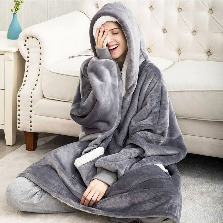 Oversize filthoodie med stor luva – mysig och varm