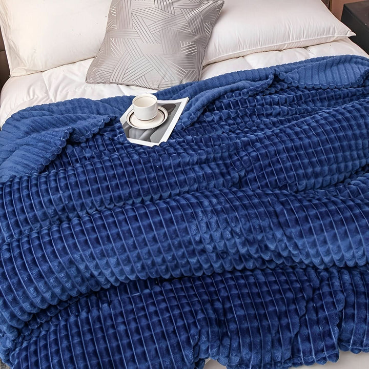 Strukturerad filt i korallfleece, mjuk och maskintvättbar