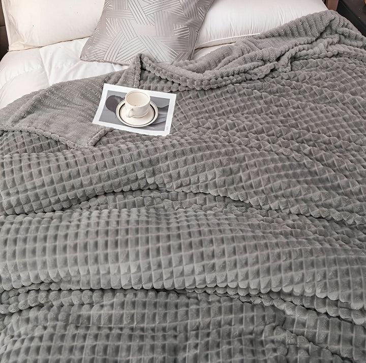 Strukturerad filt i korallfleece, mjuk och maskintvättbar