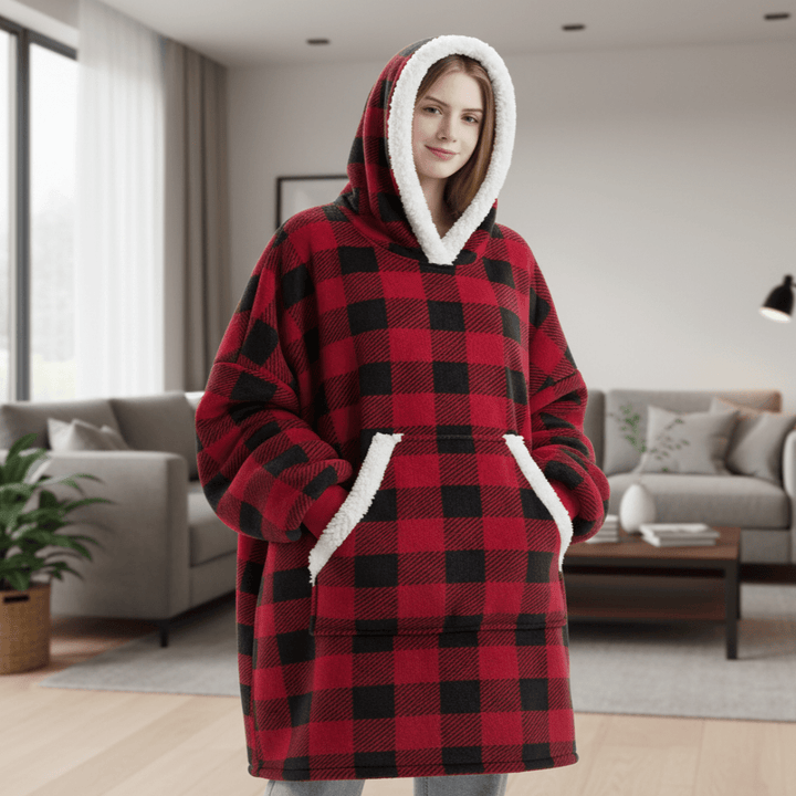 Oversize filthoodie med stor luva – mysig och varm