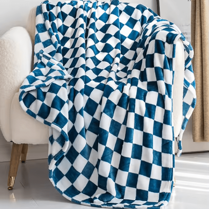 Myslunda™ Rutig filt i flanellfleece, mjuk och noppfri