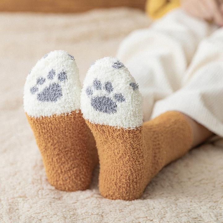 Myslunda™ Söta kattassockor i mjuk korallfleece – en storlek
