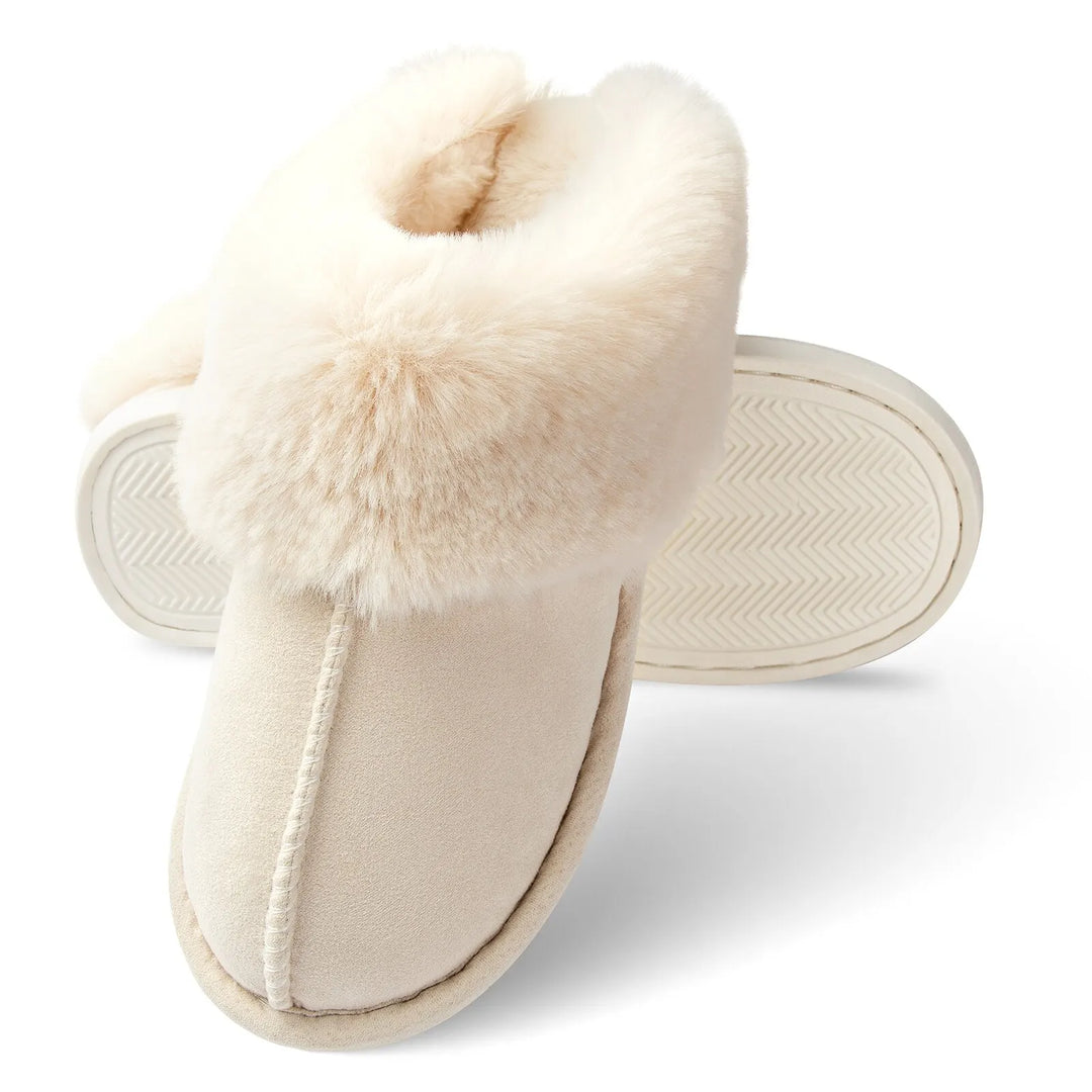 Myslunda™ Fluffiga damtofflor med memoryskum och halkfri gummisula
