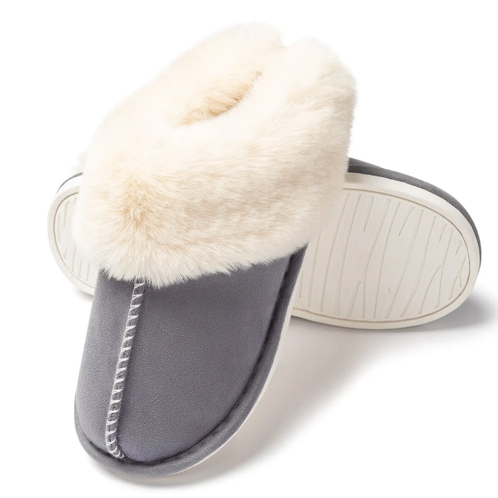 Myslunda™ Fluffiga damtofflor med memoryskum och halkfri gummisula
