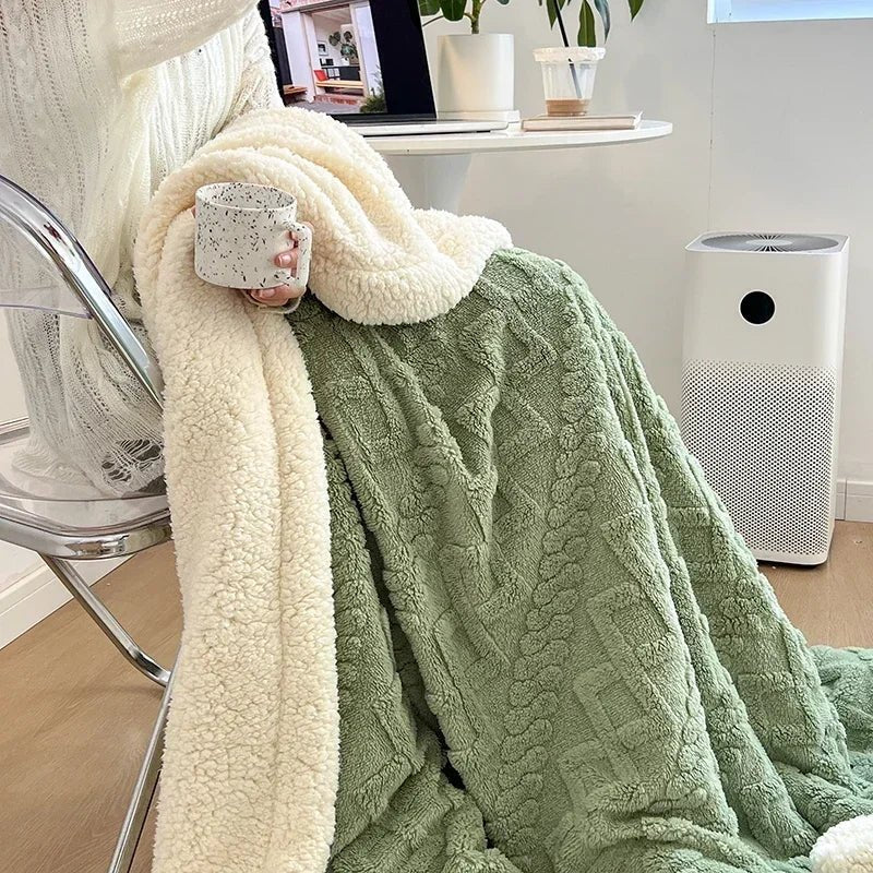 Fluffig flanellpläd i fyra storlekar, tvättbar i maskin