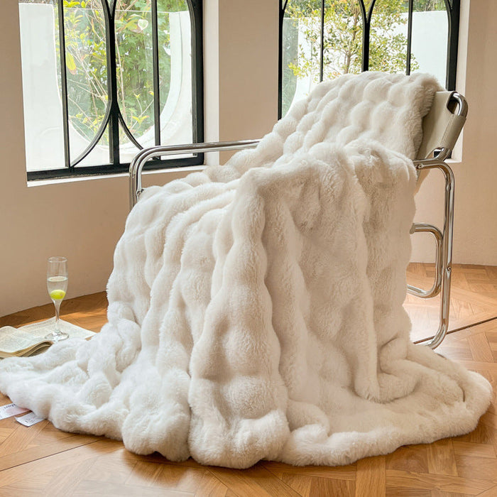 Myslunda™ Mjuk pläd med elegant vågstruktur för soffa och säng