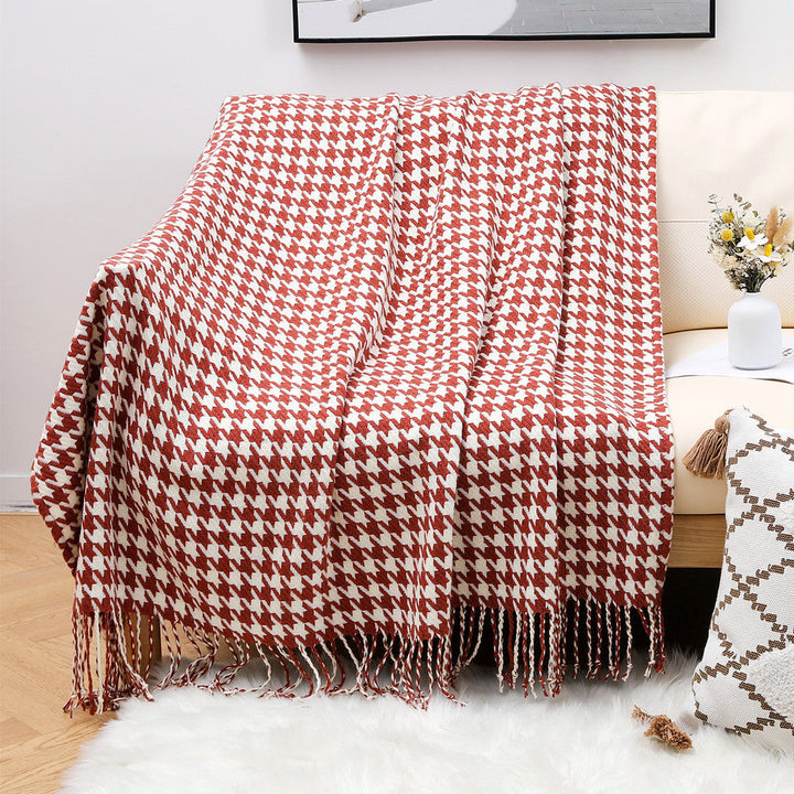Stilren Houndstooth Mönster Pläd