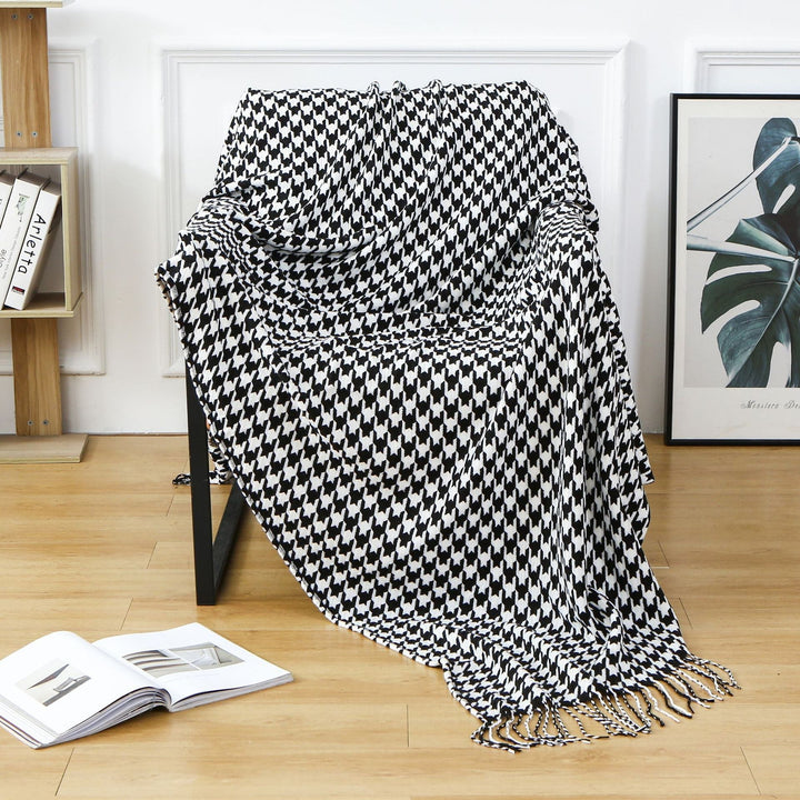 Stilren Houndstooth Mönster Pläd