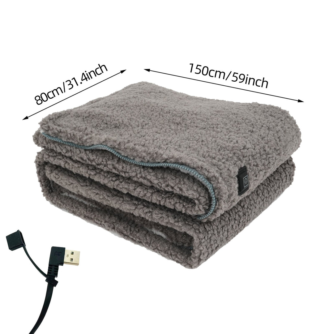 Uppvärmd Pläd - USB-driven, 3-Speed Värme, Sherpa-fleece