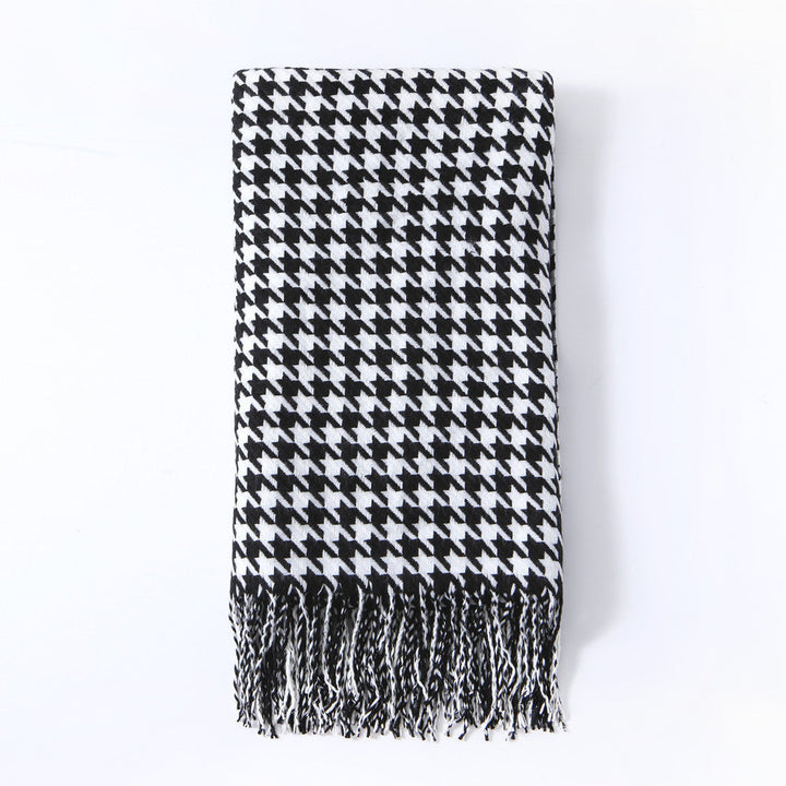 Stilren Houndstooth Mönster Pläd