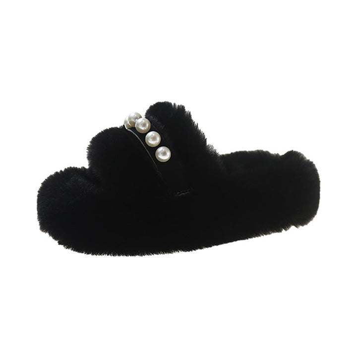 Myslunda™ Fluffiga öppna tofflor med eleganta pärldetaljer