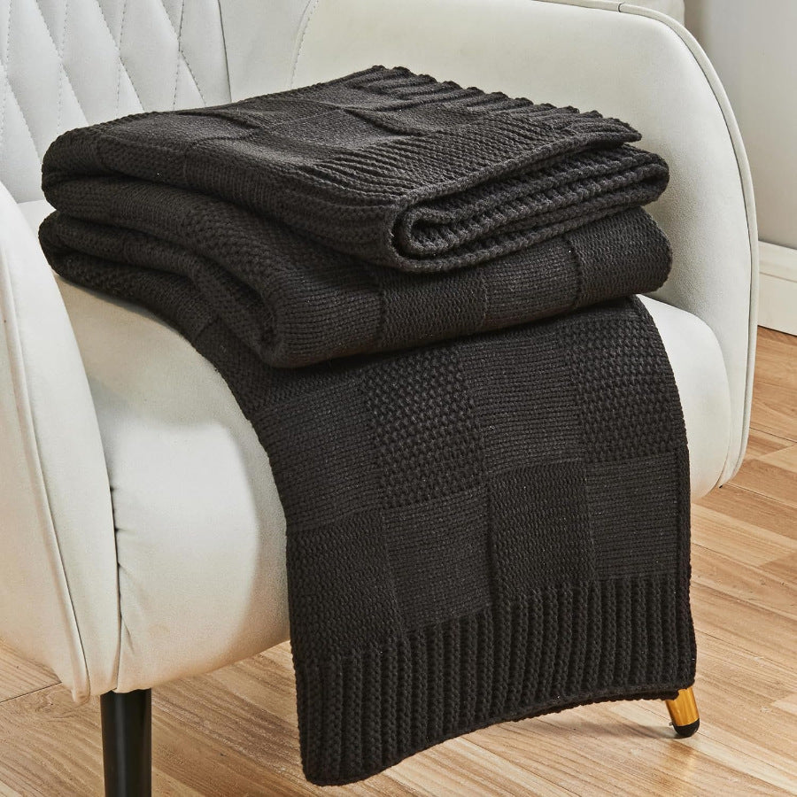 Strukturerad Stickad Pläd