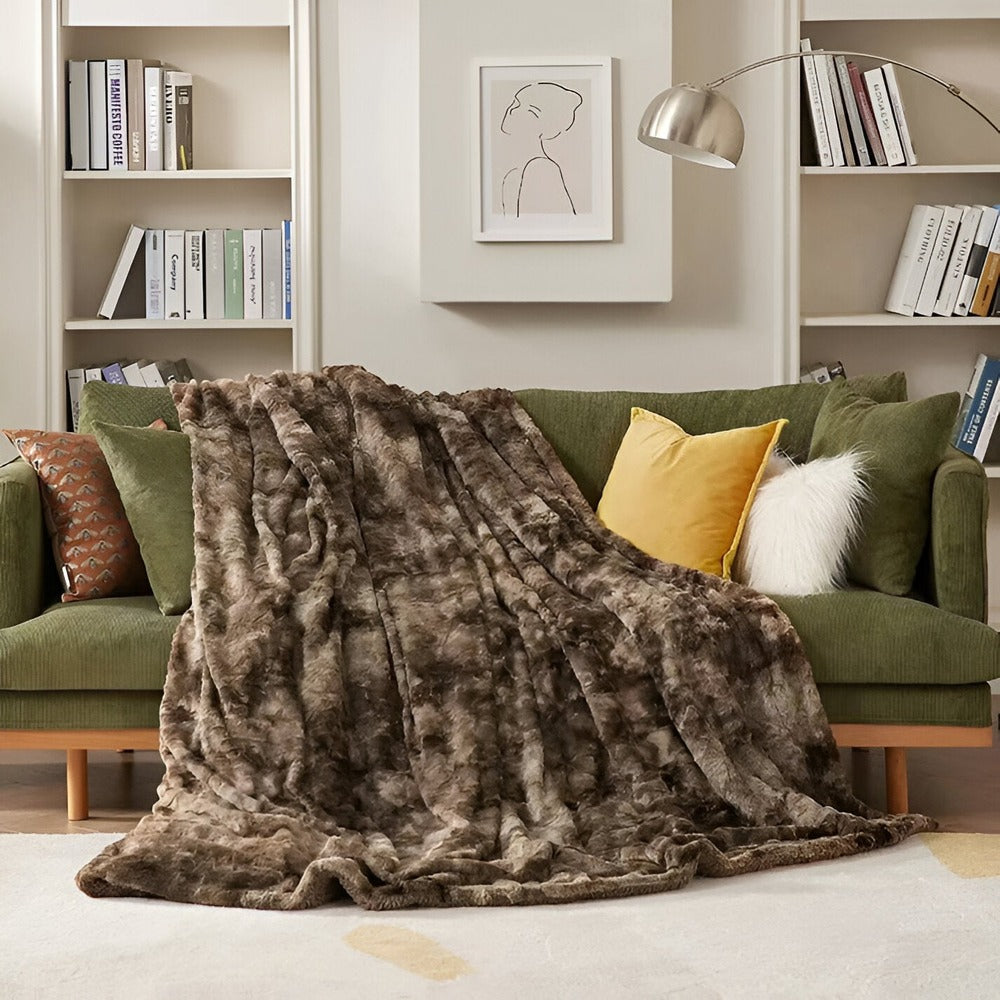 Mjuk Velour Vinter Filt – Varm Korall Fleece Filt i Batik Stil