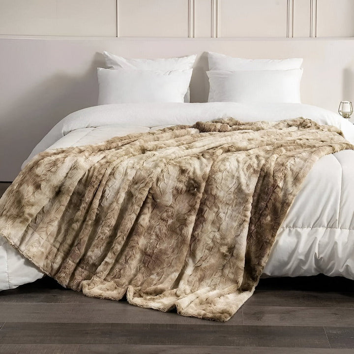 Mjuk Velour Vinter Filt – Varm Korall Fleece Filt i Batik Stil