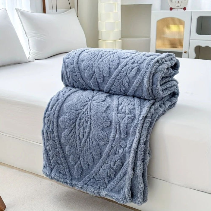 Myslunda™ Fleecepläd i jacquard med geometrisk struktur i fyra storlekar