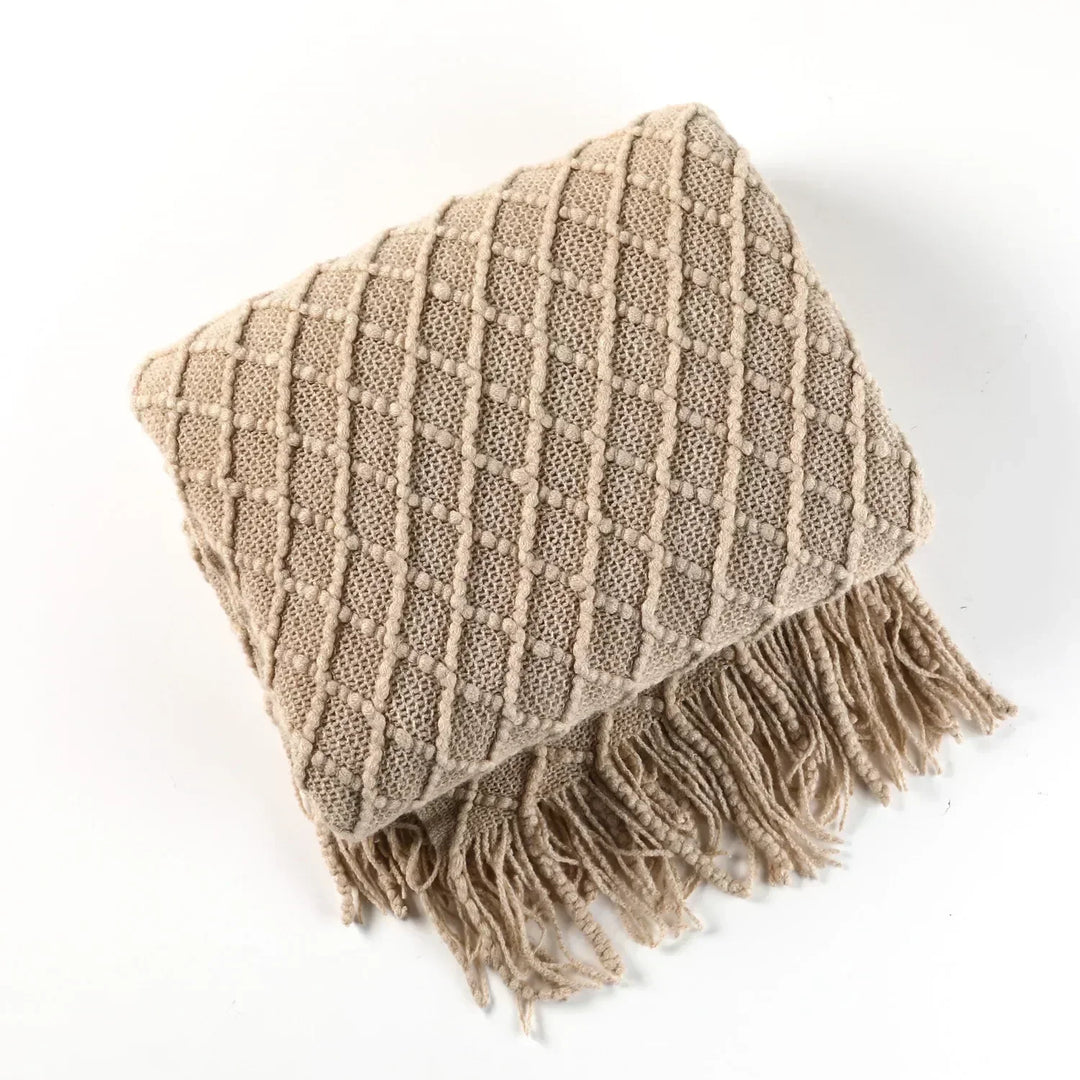 Nordic Stil Tjock Stickad Filt