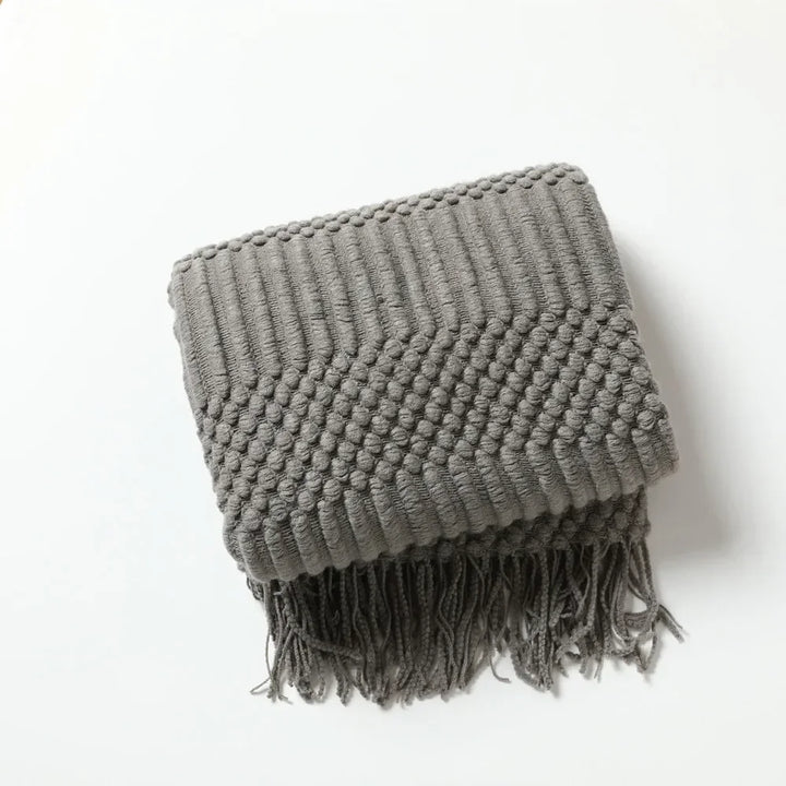 Nordic Stil Tjock Stickad Filt