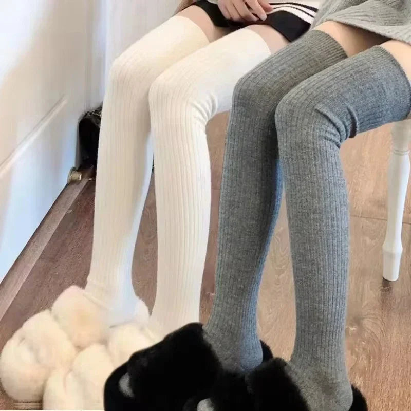 Myslunda™ Tjocka overknee-strumpor dam i klassiska enfärgade toner