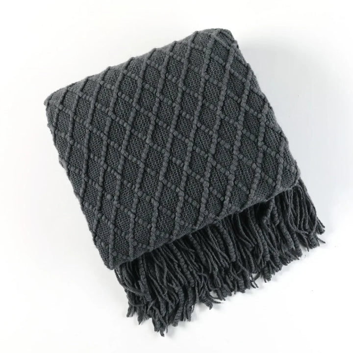 Nordic Stil Tjock Stickad Filt