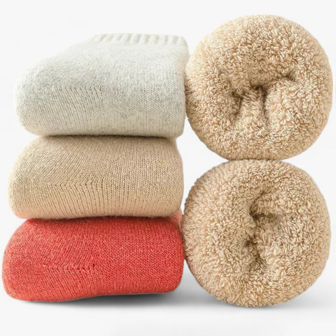 Myslunda™ Varma ullsockor med kashmir, 3 par – med fleecefrotté